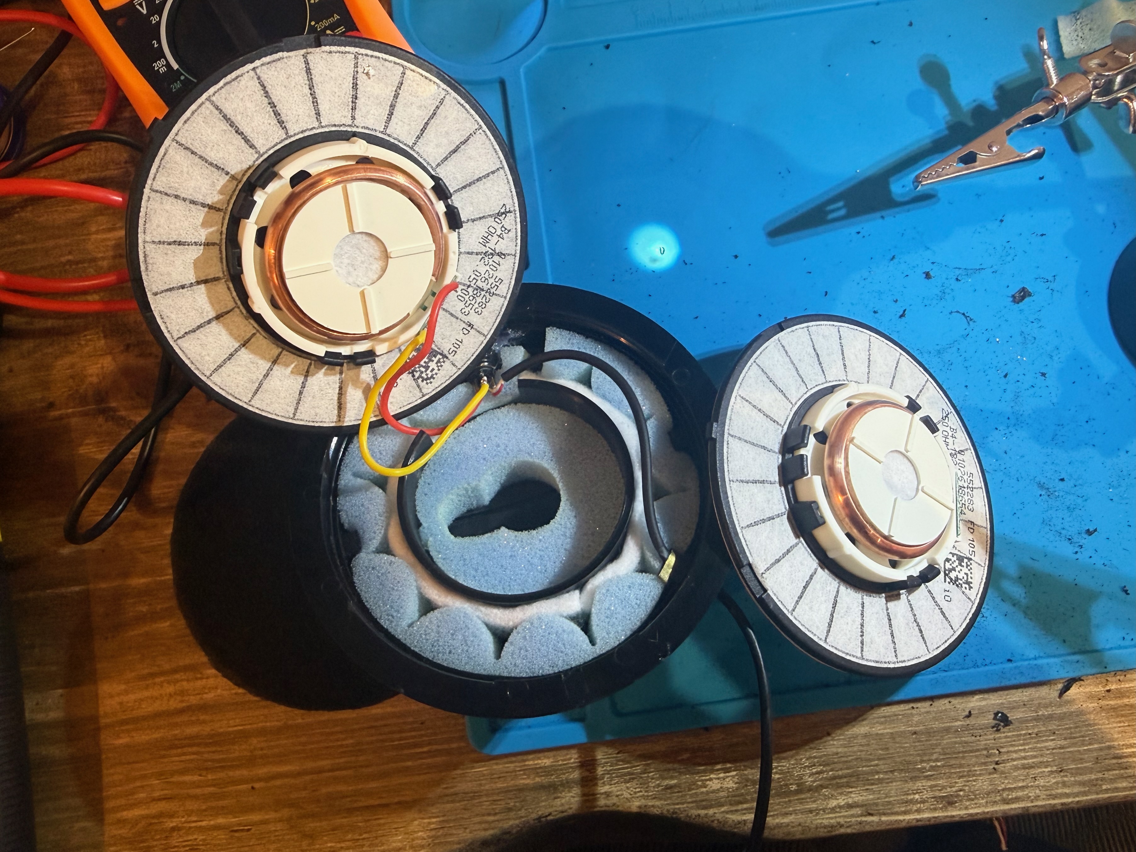 Foam/weights installed and new connections soldered